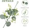 2 Pcs Artificial Eucalyptus Garland – 5.9FT Greenery Garland with White Flowers, Faux Silver Dollar Vines for Wedding Arches, Backdrops, Table Centerpieces & Party Decor (Indoor/Outdoor)